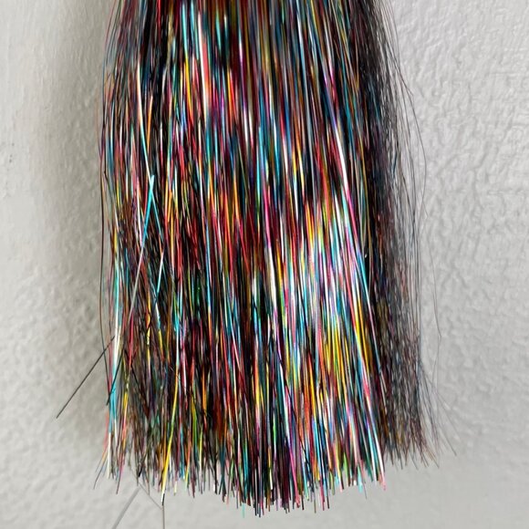 Christmas Ornament Tassel Vintage Decoration Iridescent Fringe Set of 2 - Picture 2 of 3